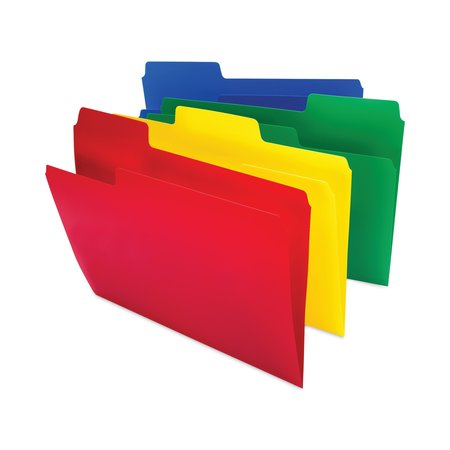 Smead SuperTab Top Tab File Folders, 1/3-Cut Tabs: Assorted, Letter, 0.75" Expansion, Polypropylene, 12PK 10516